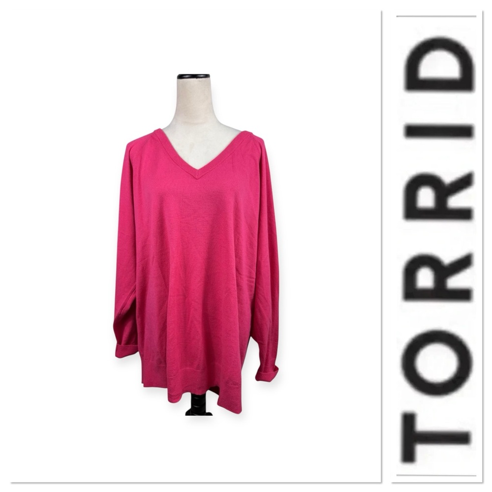 Torrid pink knit v neck sweater size 5-5X/28